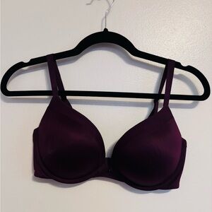Victorias Secret fabulous plunge push up bra in burgundy size 36D